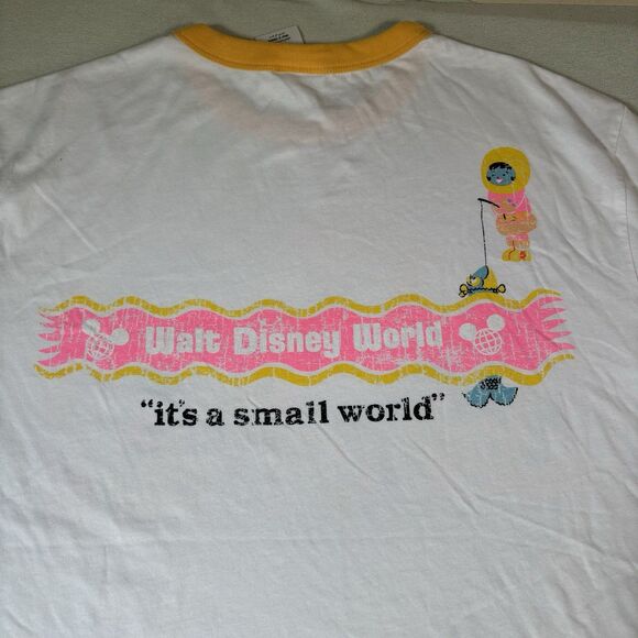 Walt Disney World 50th Anniversary Small World Ringer Shirt Limited Sz Large NEW - Picture 7 of 9